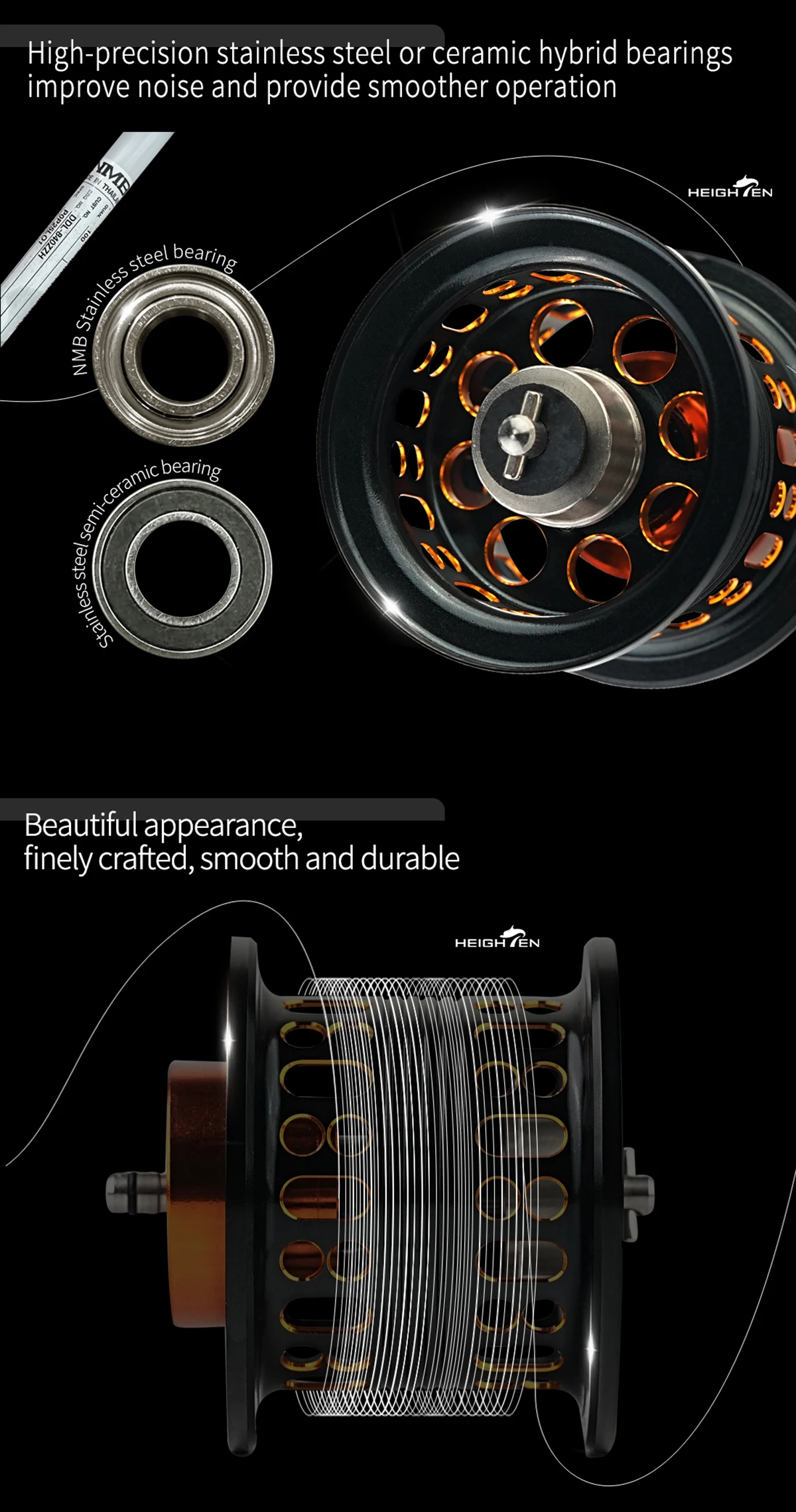 HEIGHTEN Flache Spule für Daiwa Zillion Steez Ryoga mehr als Bait casting Rolle – Detail 3