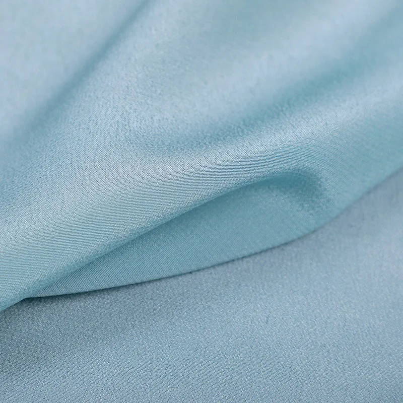 

Solid Color Silk Crepe De Chine Fabric for Sky Blue Dressmaking Cheongsam 114CM Wide 15MM Thick Summer Thin Silk Fabric R033