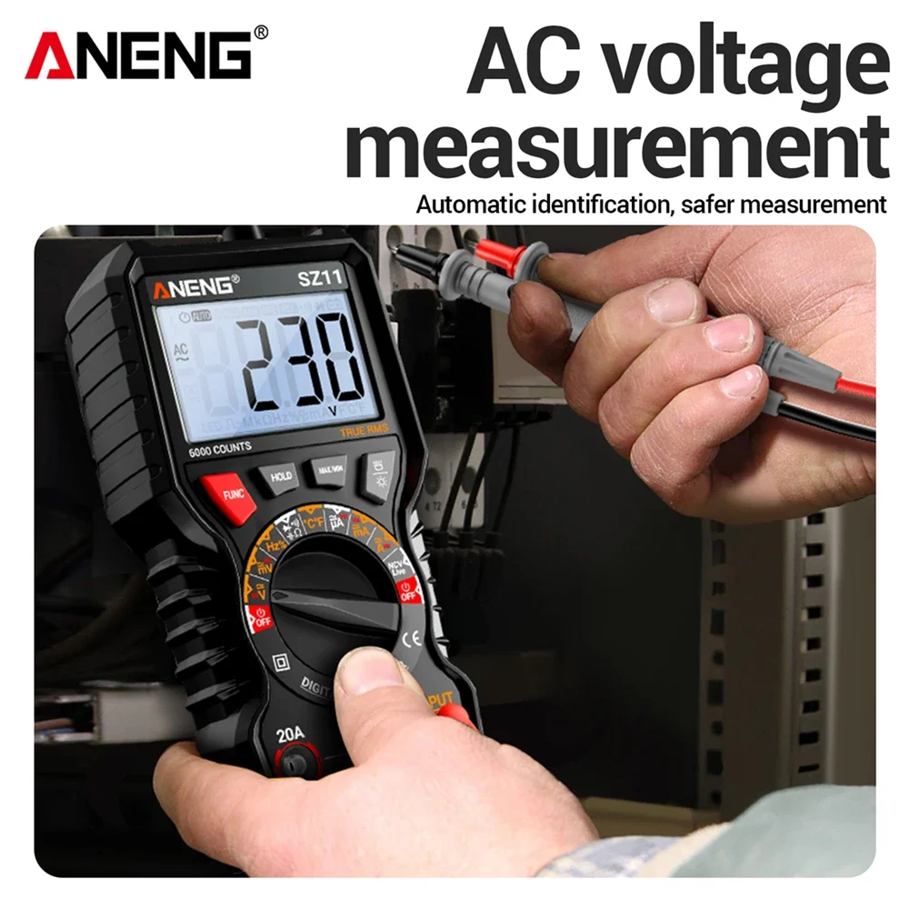 Digital Multimeter Tester Smart Wall-mounted Hole ANENG SZ11 AC/DC Current 6000 Counts NCV Voltage Induction Electrician Repair