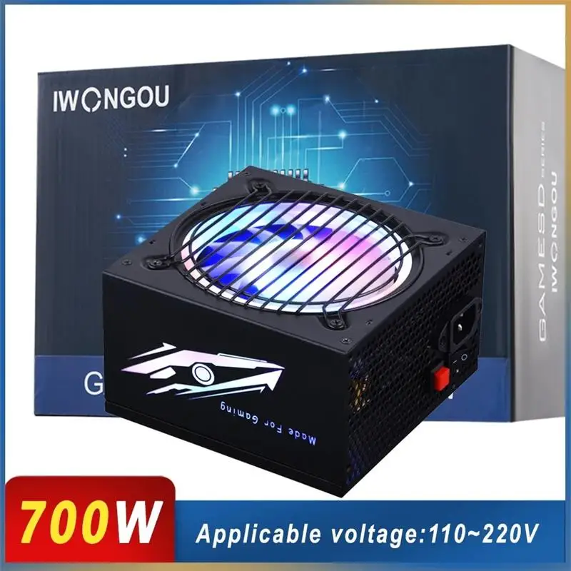 Top Power Supply for Pc 700w 600W 500W RGB Pc Gamer Source 110V 220V DC-ATX 350W Fonte IWONGOU Active PFC Quiet Gaming Computer