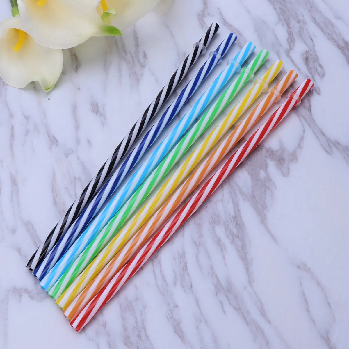 25Pcs Threaded Reusable Thick Colored Plastic Drinking Straws for Bottles Mason Jars Party Home Use with Cleaning Brush