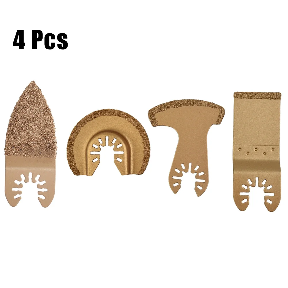 4pcs Carbide Oscillating Multi Tool Renovator Saw Set Ceramic Tile Grout Removing Tools Oscillating Cutter