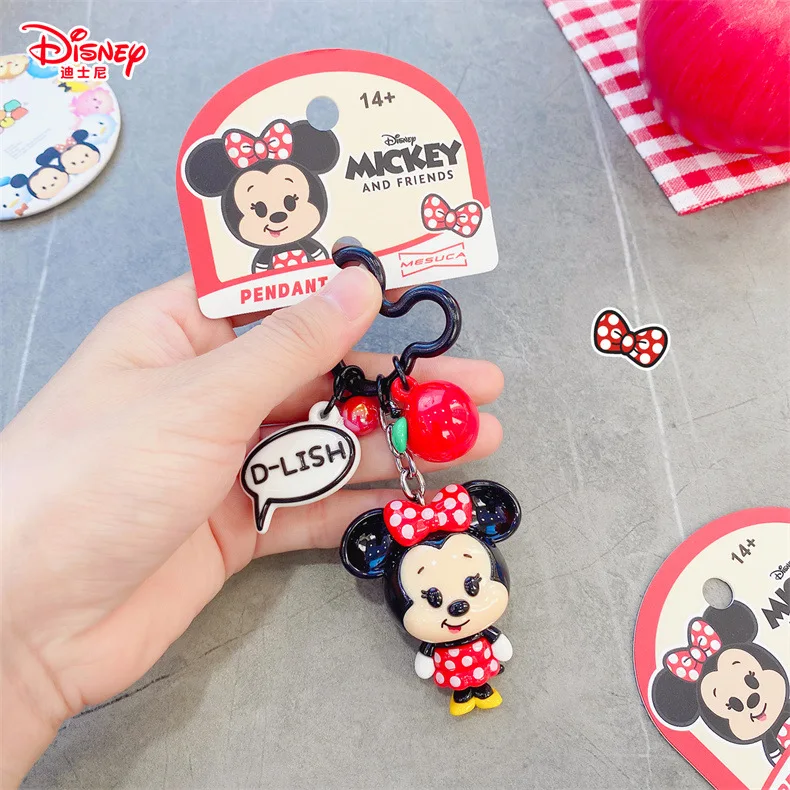 Genuine Disney Keychain Mickey Minnie Goofy Donald Duck Daisy Duck Pluto Anime Action Figure Toy Dangling Series Keyring Pendant view 6