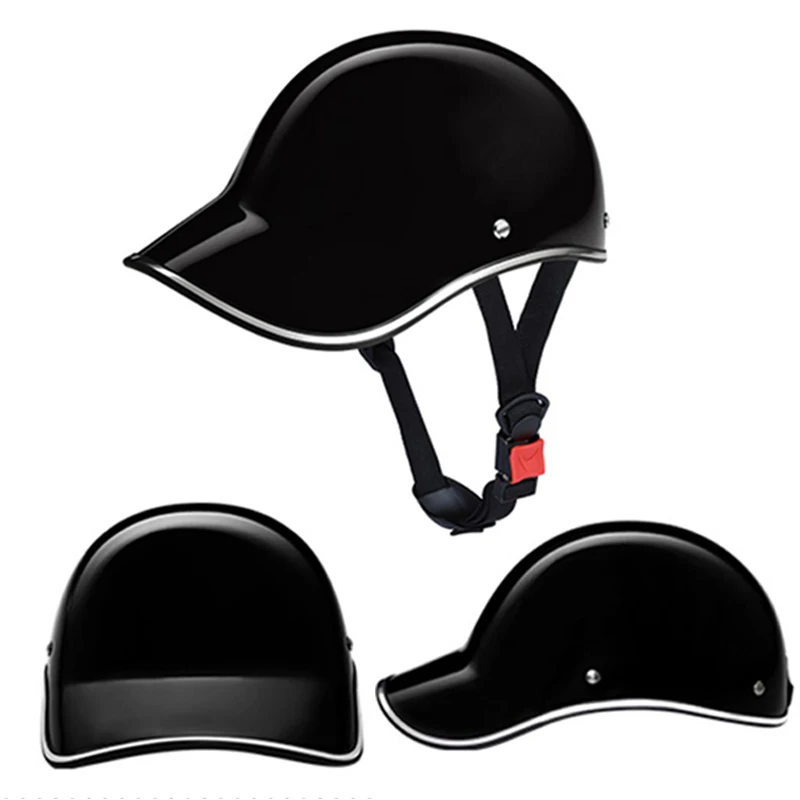 Capacete da motocicleta boné de beisebol estilo meia face capacete scooter elétrico bicicleta masculina e feminina clássico anti-uv segurança