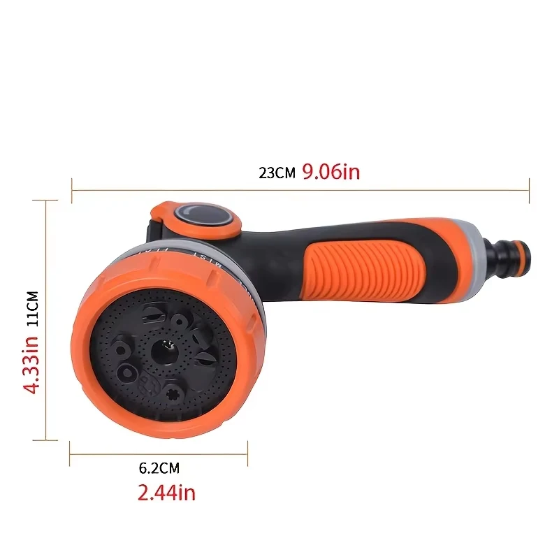 Garden Hose Spray Multiple Modes Portable Handheld Nozzle High Pressure Garden Spray, Used To Water Plants And Lawns