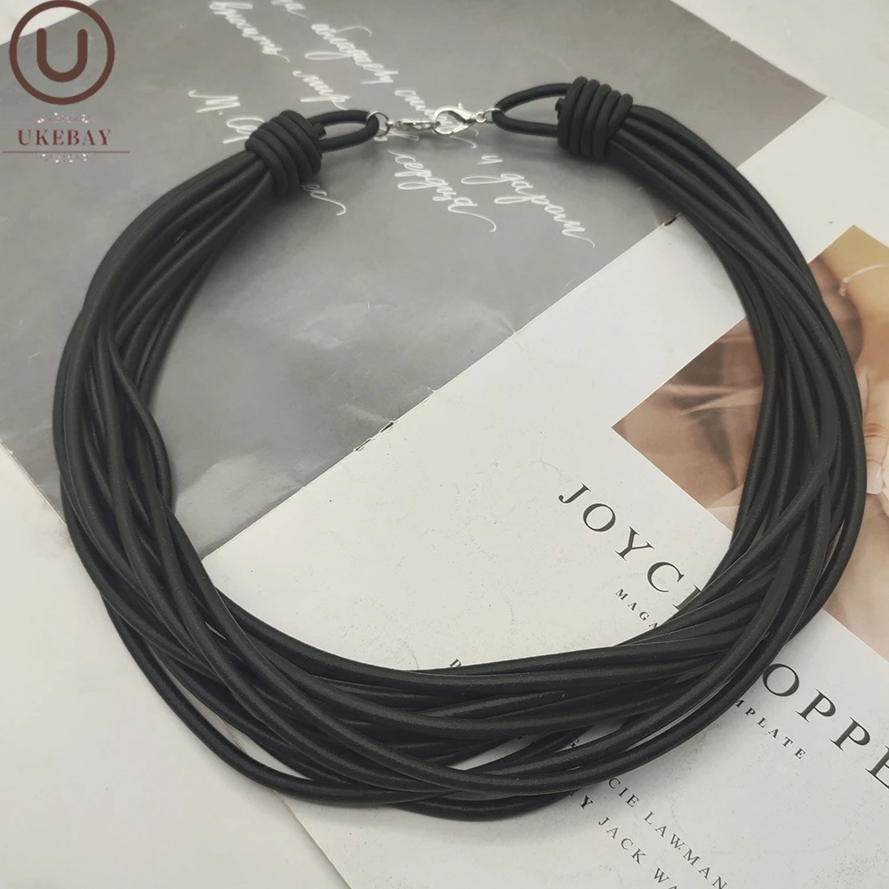 

UKEBAY New Trendy Choker Necklace Handmade Jewelry Women Necklaces Rubber Rope Chain For Party Clothes Accessories Punk Necklace