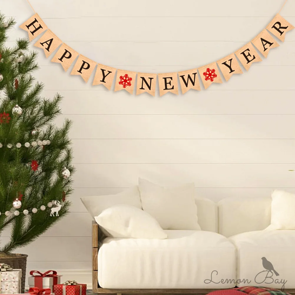 

New Year Flag Paper Banner Hanging Cloth Banners Decorations The for Party Bannner