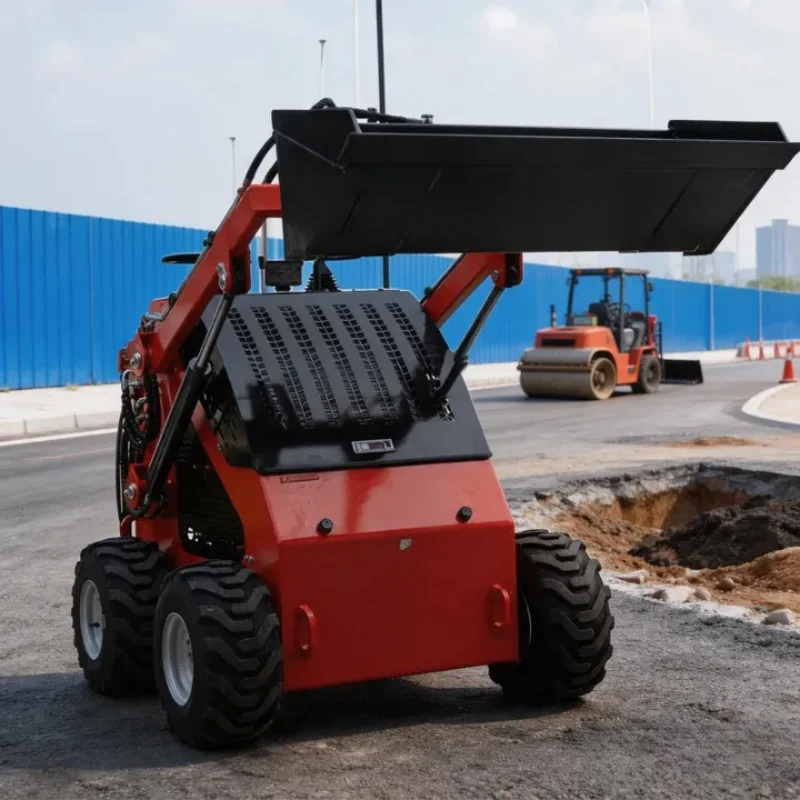 Mini Skid Steer Loader Track Chassis Light Weight for Greenhouse Ground Work Garden Bed Preparation Compact Earthmoving Unit