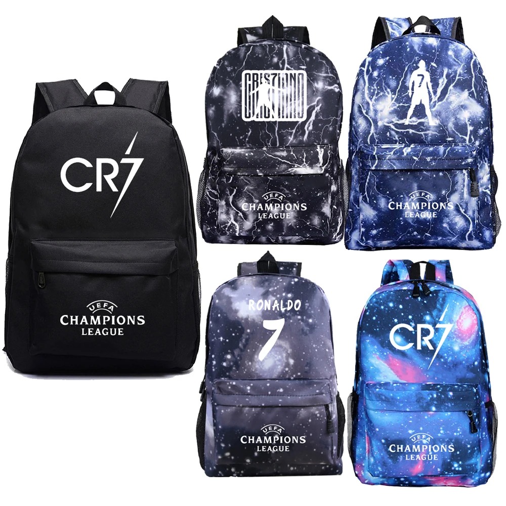 

Mochila Cristiano Ronald Backpack Boys Girls Schoolbags Cartoon Book Bags Daily Knapsack Travel Rucksack CR7 Laptop Bag Gift