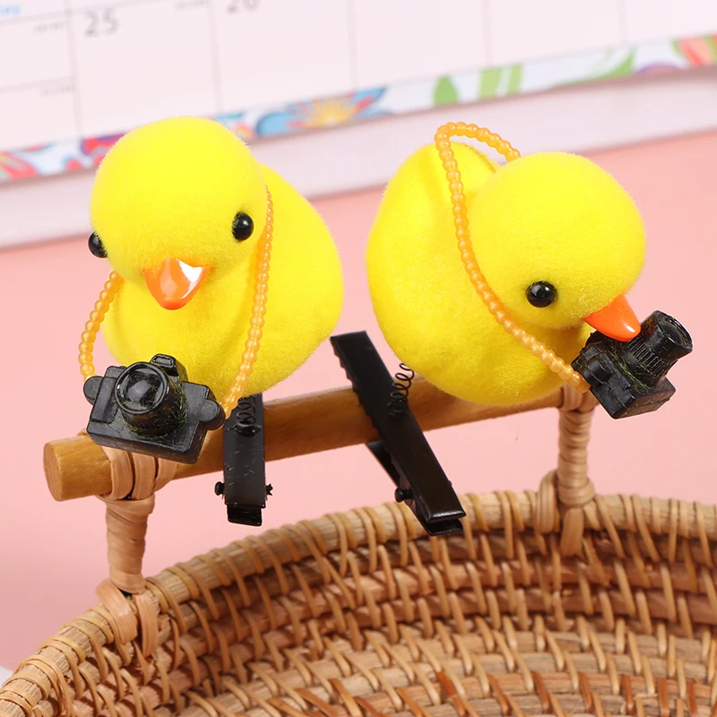 Funny Creative 3D Little Yellow Duck Hairpin Cartoon Camera Duck Hair Clips Girl Children Hair Accessories Headwear