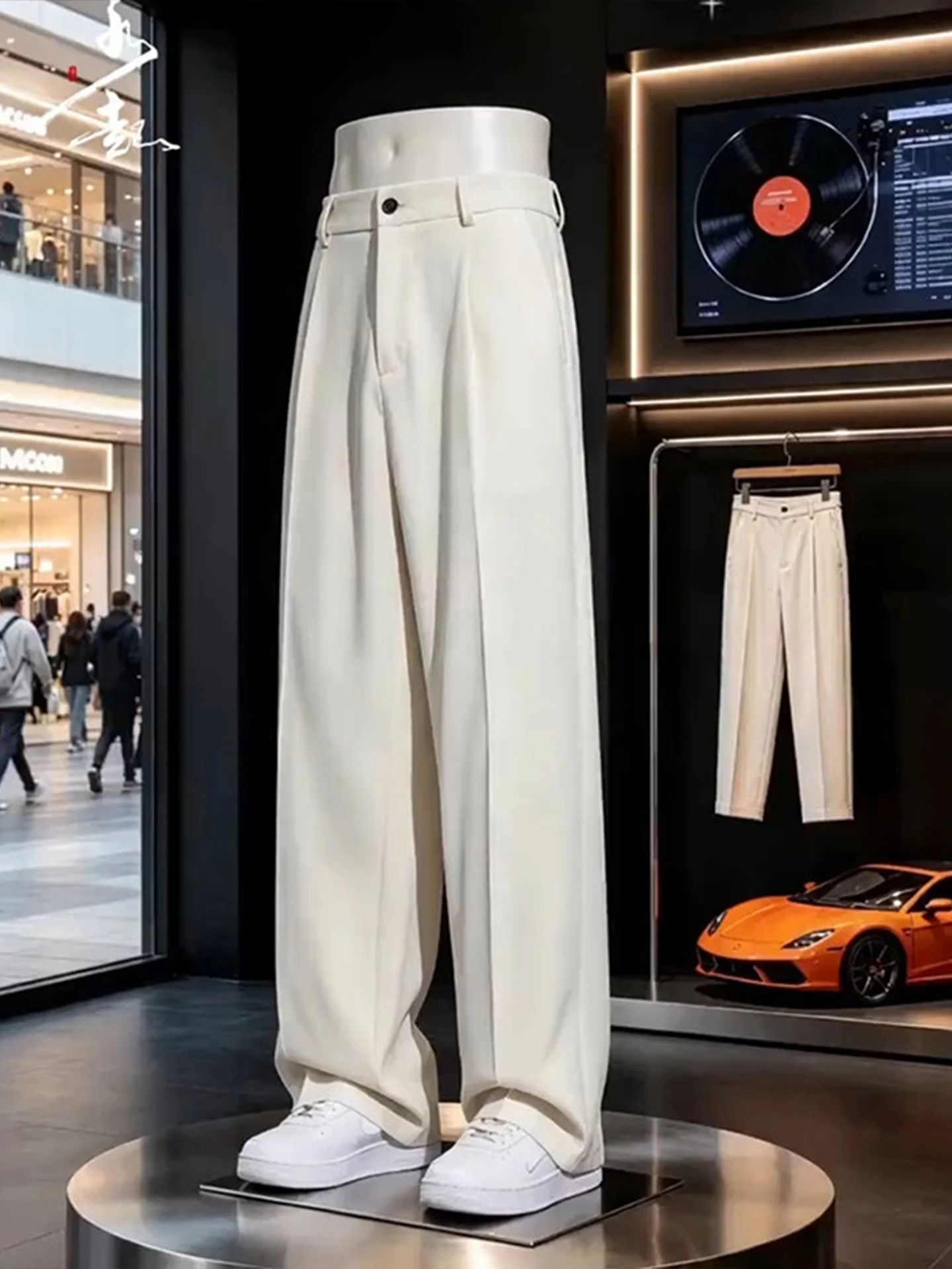 Men's Straight Leg Summer Thin Fashionable Casual Pants High Waist Button Fly Classic Clean Fit Trousers for Daily Wear
