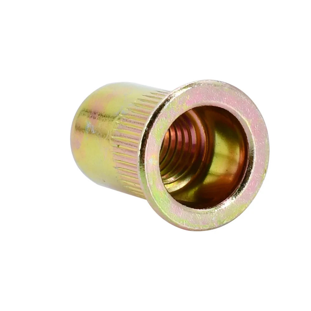 M3 M4 M5 M6 M8 M10 M12 Flat Rivet Nut Metric Thread Insert Nuts Carbon/Stainless Steel Aluminum Metal Rivnuts Lock Fix Clamp Nut