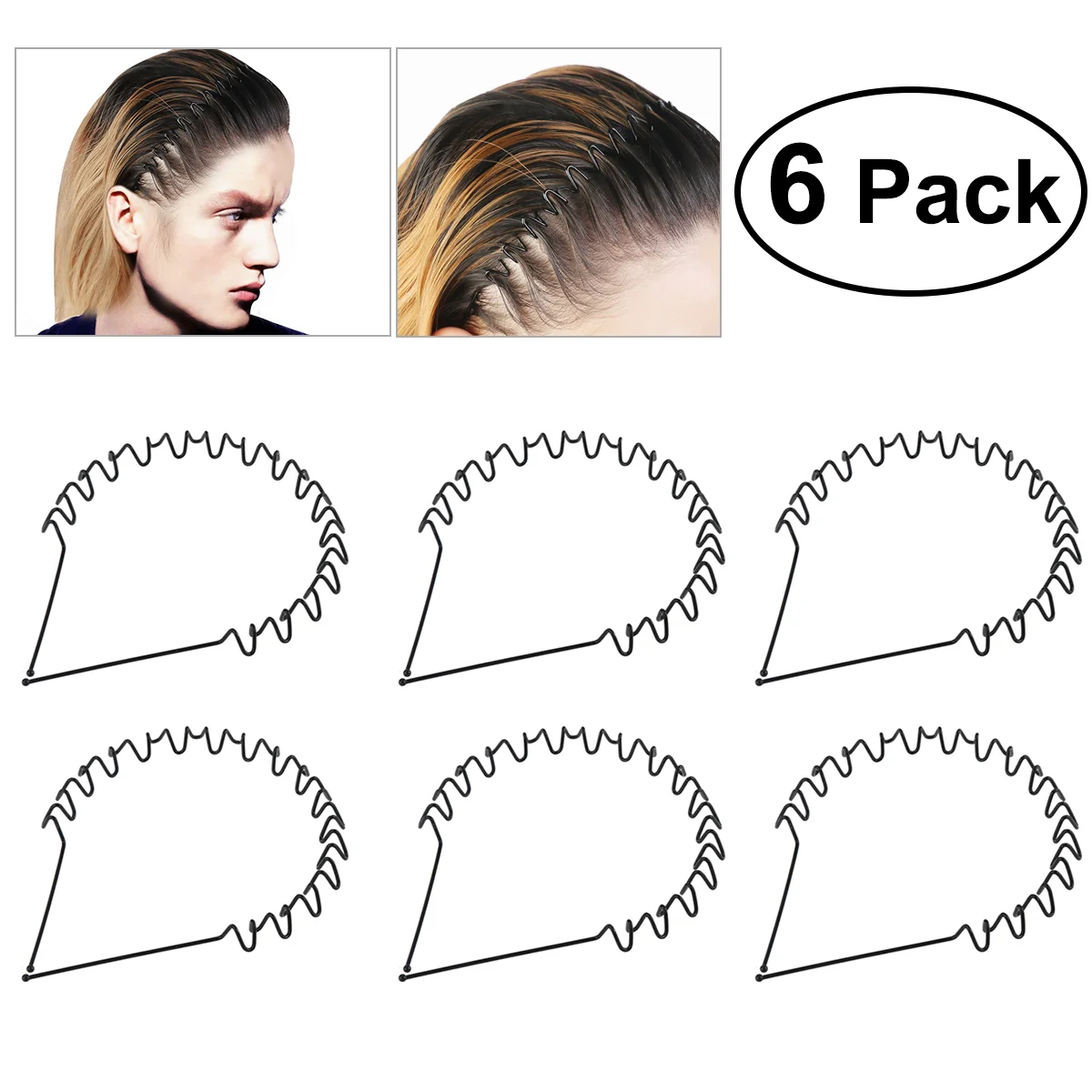 

TINKSKY 6pcs Stylish Metal Hair Band Fashion Headband Accessory Wavy Hair Perfect for Banquet Date Gift