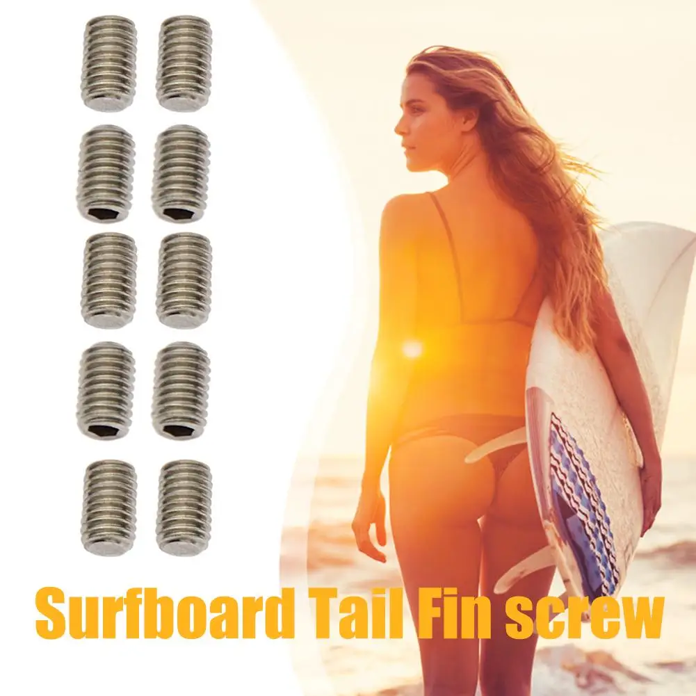 10x Fin Grub Screws Surfboard Fin Plug Wakeboard Longboard Screws Fins Parts