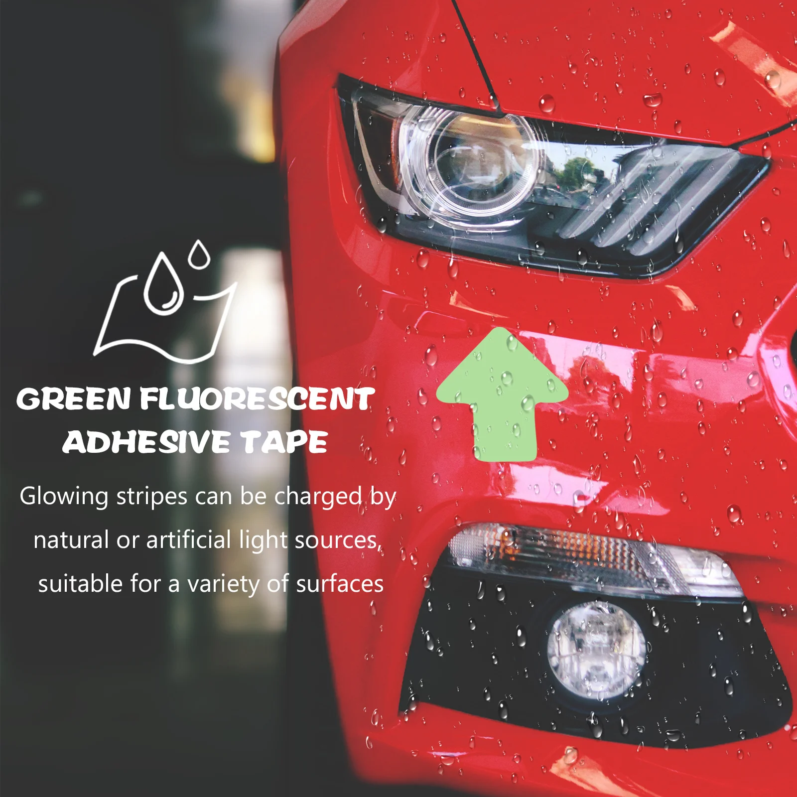 100 قطعة شريط تحذيري ليلي يتوهج في الظلام ملصق الفلورسنت للبناء التعدين الغابات الطرف الديكور بطاقة لاصقة #3