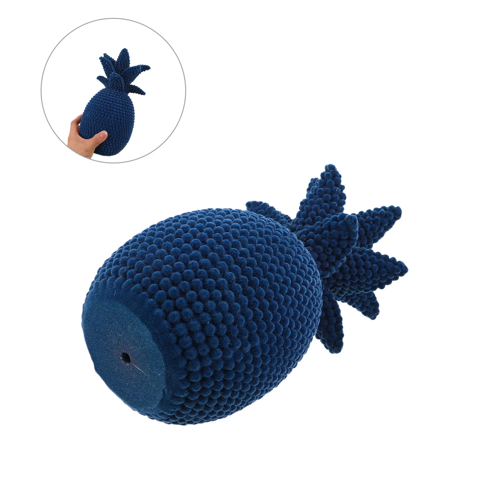 Resin Pineapple Statue Dark Blue Artificial Fruit Decorative Sculpture for Office Desk Kitchen Pineapple Home Accent