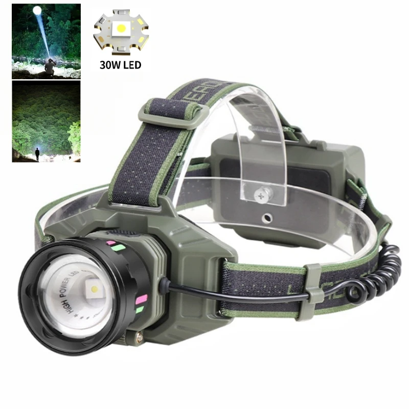 

Ultra LED Headlamp Super Bright Long Range Spotlight Head Torch USB Rechargeable Head Fishing Hunting Head Light Digital Display