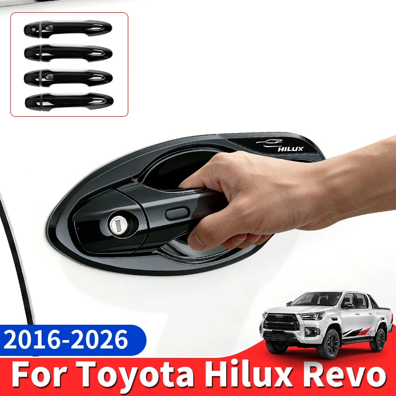 

Для Toyota Hilux 2016-2026: Накладка на внешнюю ручку двери и защита от царапин для дверной ручки, внешние автомобильные аксессуары