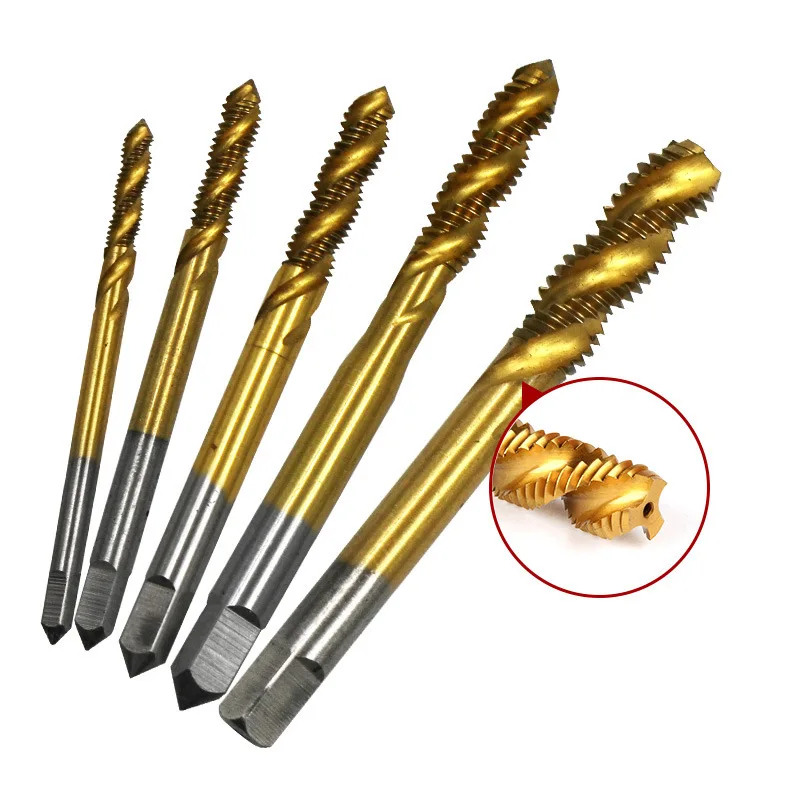 M3-M12 Tap Set, Fast Tapping Internal Thread 6542 High Speed Steel Hand Machine Hardware Tools