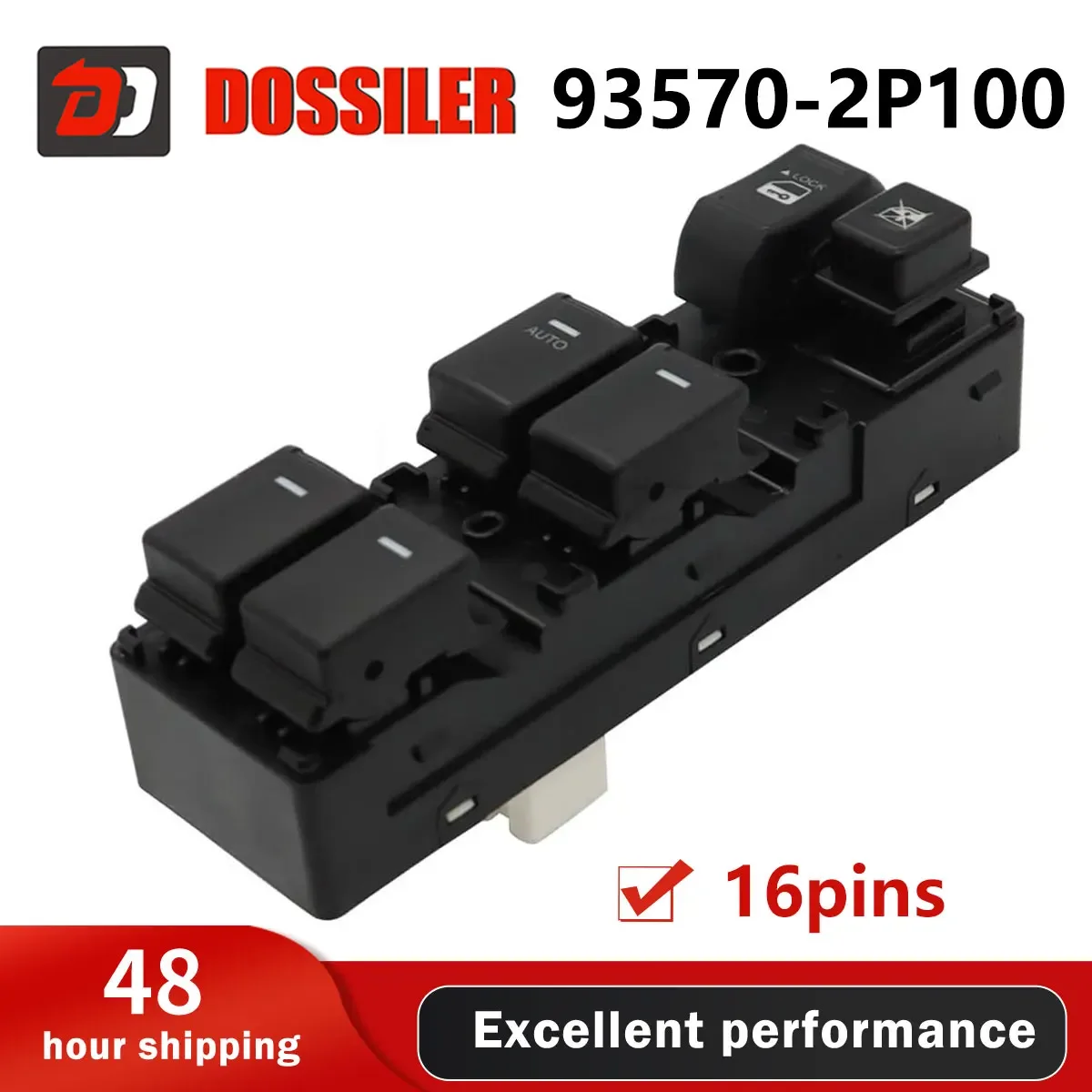 93570-2P100 Dossiler Front Left Electric Power Window Master Switch For Kia Sorento 2009 2010 2011 2012 2013 2014 93570-2P200