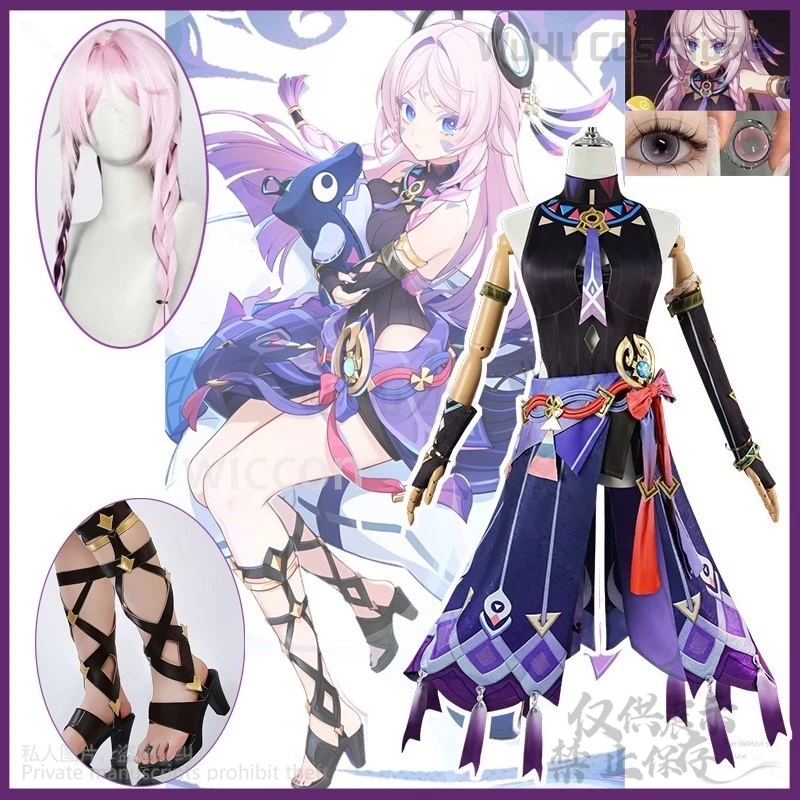 أنيمي لعبة Genshin تأثير تأثيري Citlali فستان مُصمم حسب الطلب مثير لوليتا الباروكات أحذية للمرأة الفتيات هالوين عيد الميلاد مخصصة