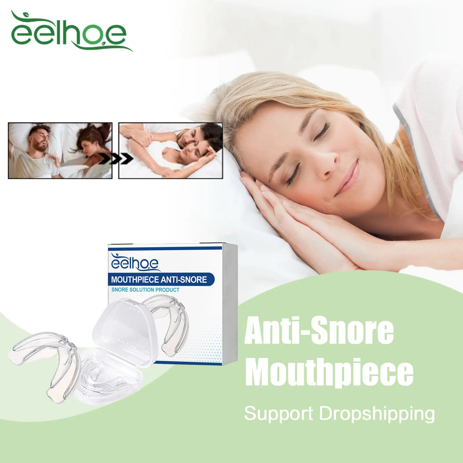 

Silicone Anti Snore Mouthpiece Reduce Bruxism Snoring Braces Promote Sleep Improve Open Mouth Breathing Anti-Snoring Mouth Guard