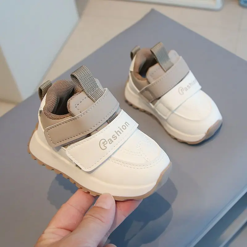 

Non Slip Soft Sole Breathable Leather Kids Toddler Walking Shoes British Style Velcro Fastening Toddler Shoes