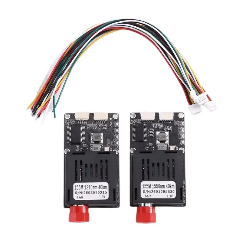 SmCp-[A51I Digital]Drone-Specific 40KM TTL Optical Transceiver Module Kit TX RX DC 5.5-26V Optical Terminal Equipment
