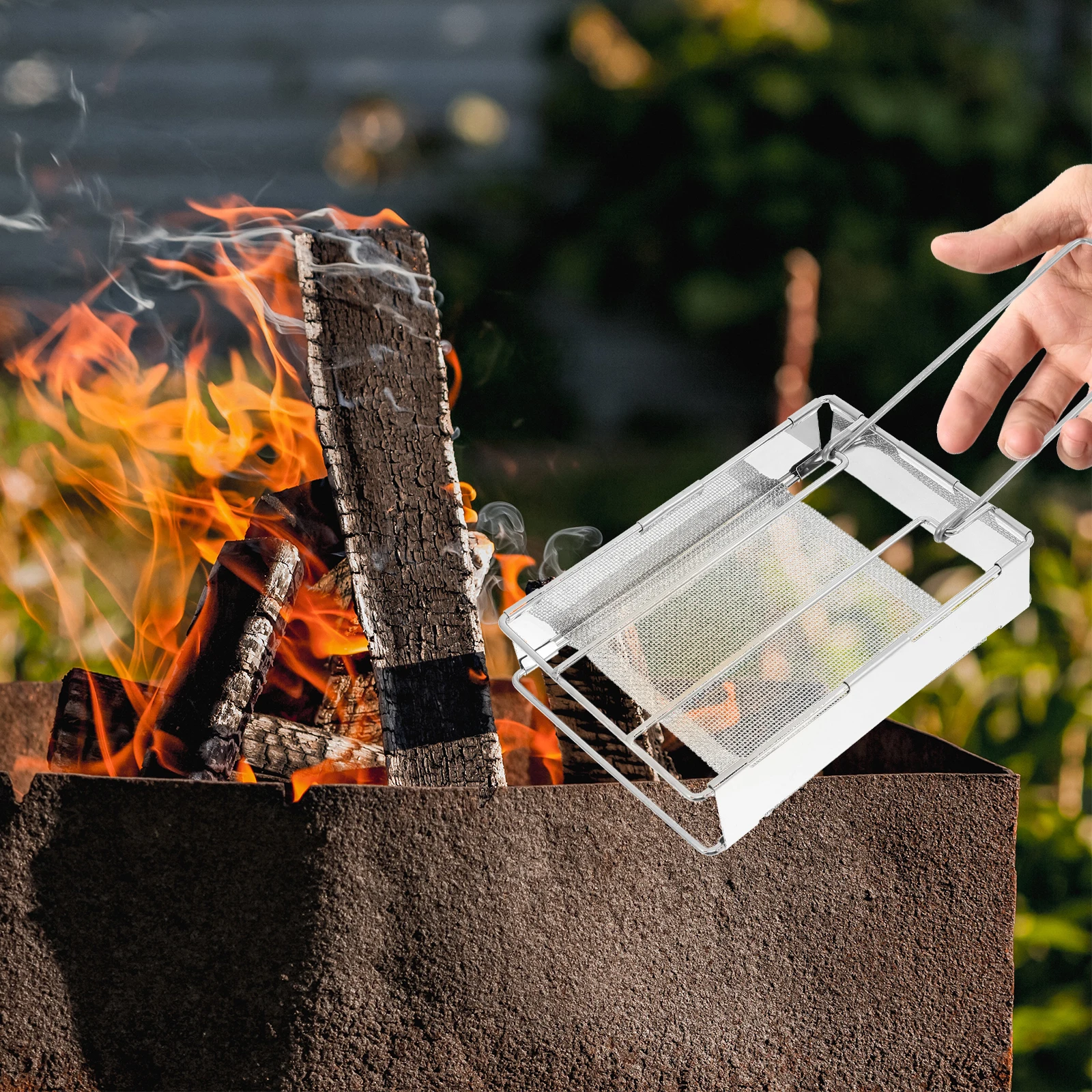 

Portable Foldable BBQ Grill 304 Stainless Steel Durable Compact Outdoor Camping Picnic Small Barbecue Rack Space Saving Design