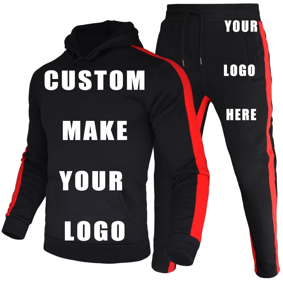 Custom Logos Customized Made Men's Tracksuit Sets DIY Design Personal Print Jersery Homme Hoodie Jogger Sports Pant Sweatsuit