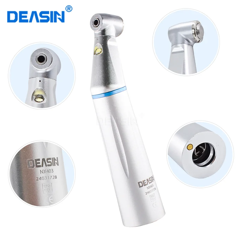 Dental LED Light 1:1 Ratio Contra Angle E-generator Low Speed Handpiece Inner Water Spray E-Type dentistry