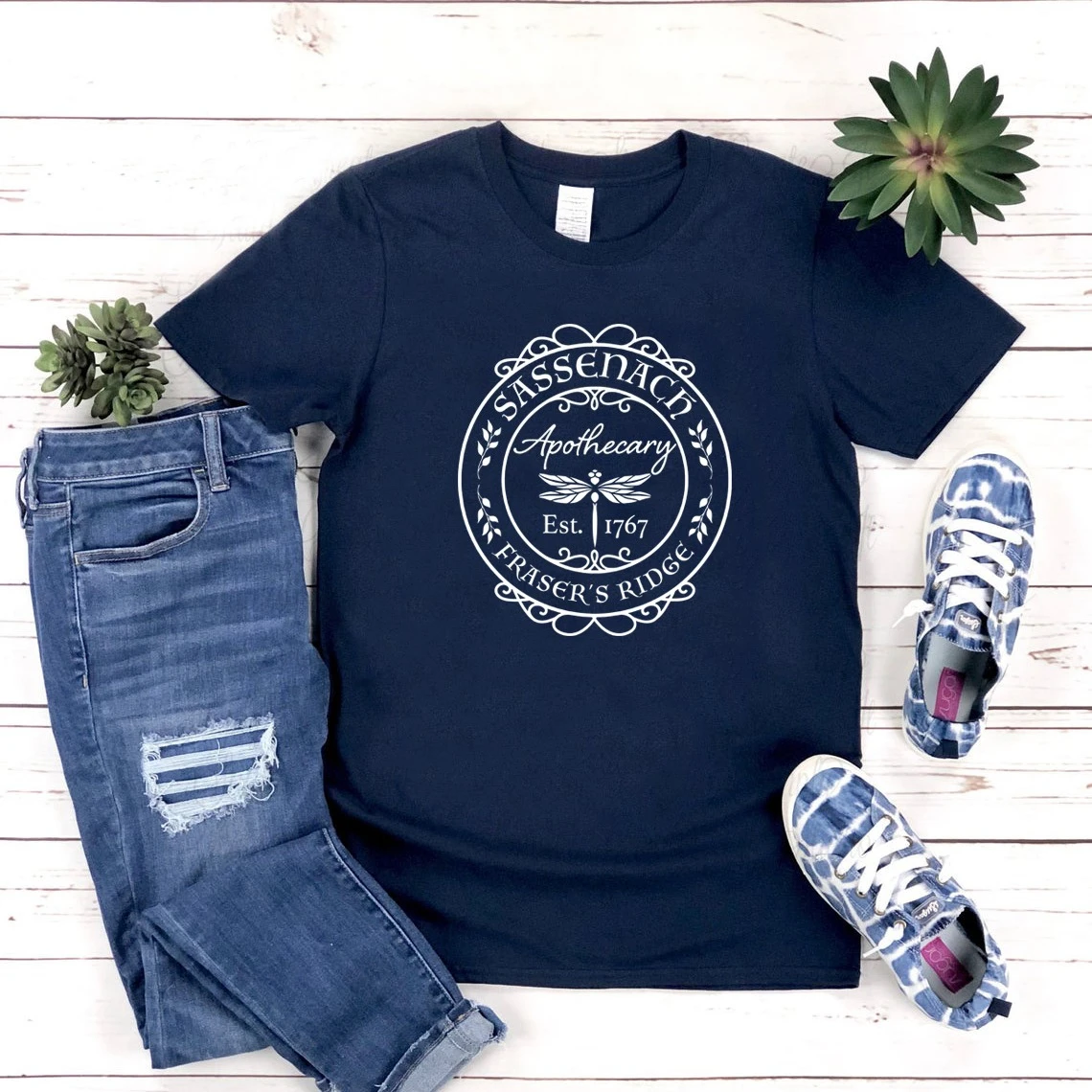 Sassenach T-Shirt Claire Shirt Outlander Book Series T-shirt Jamie Fraser Tshirt Dinna Fash Fan Gift Woman Tshirts Graphic Tees view 6