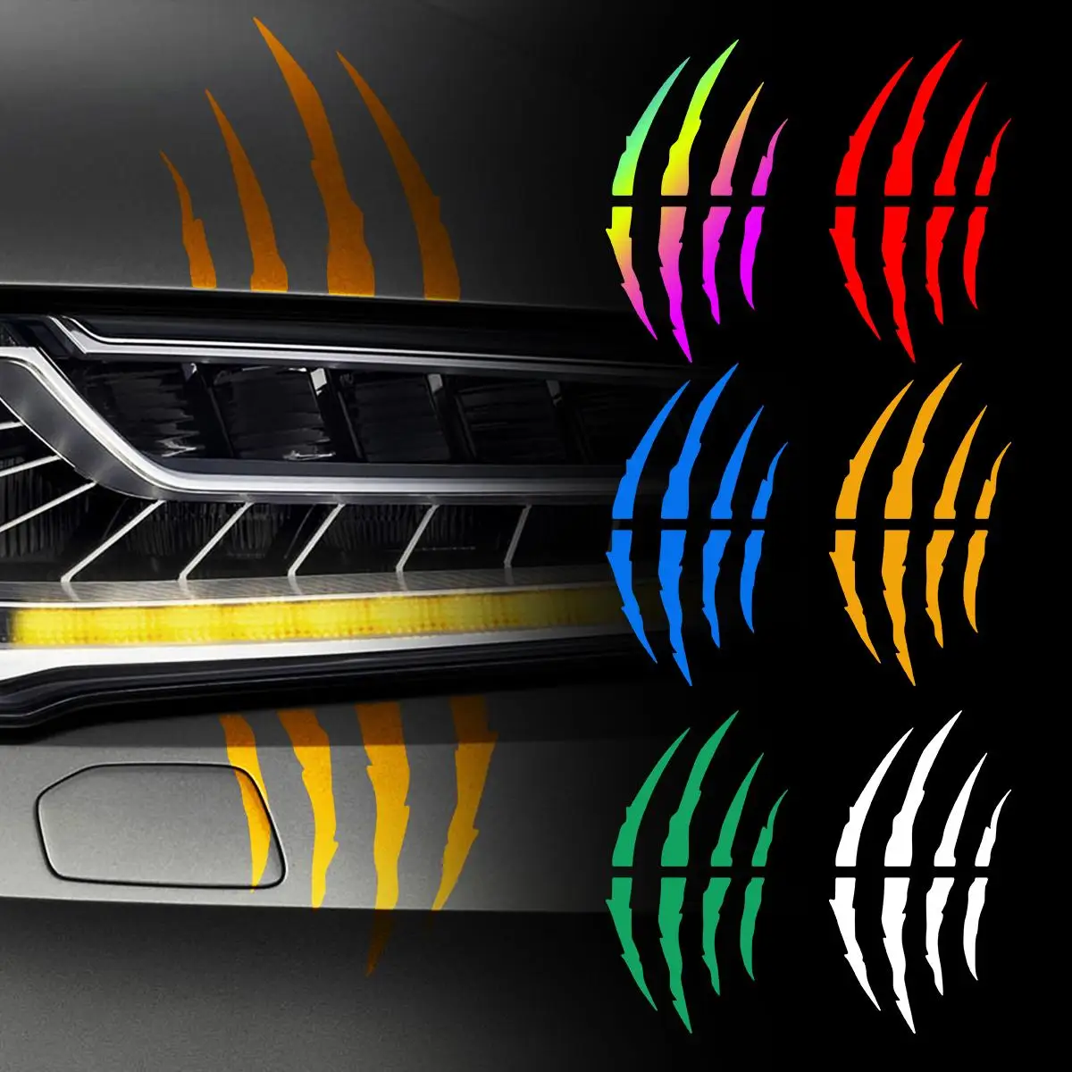 

Motorcycle Reflective Sticker Personalised Ghost Claw Sticker Helmet Car Lights Decorative Sticker Motorbike Accessories