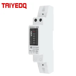 Household Electronic Din Rail Single Phase Electricity Power Consumption Wattmeter Energy Meter kWh Counter 32A 220V 50Hz DDS518