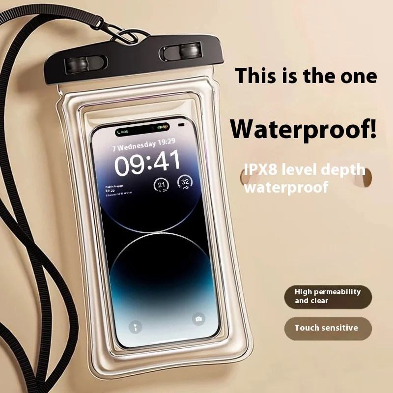 

For Phone Waterproof Bag High Permeability Touch Screen Airbag Case Rafting swimming Hot Spring Sealed