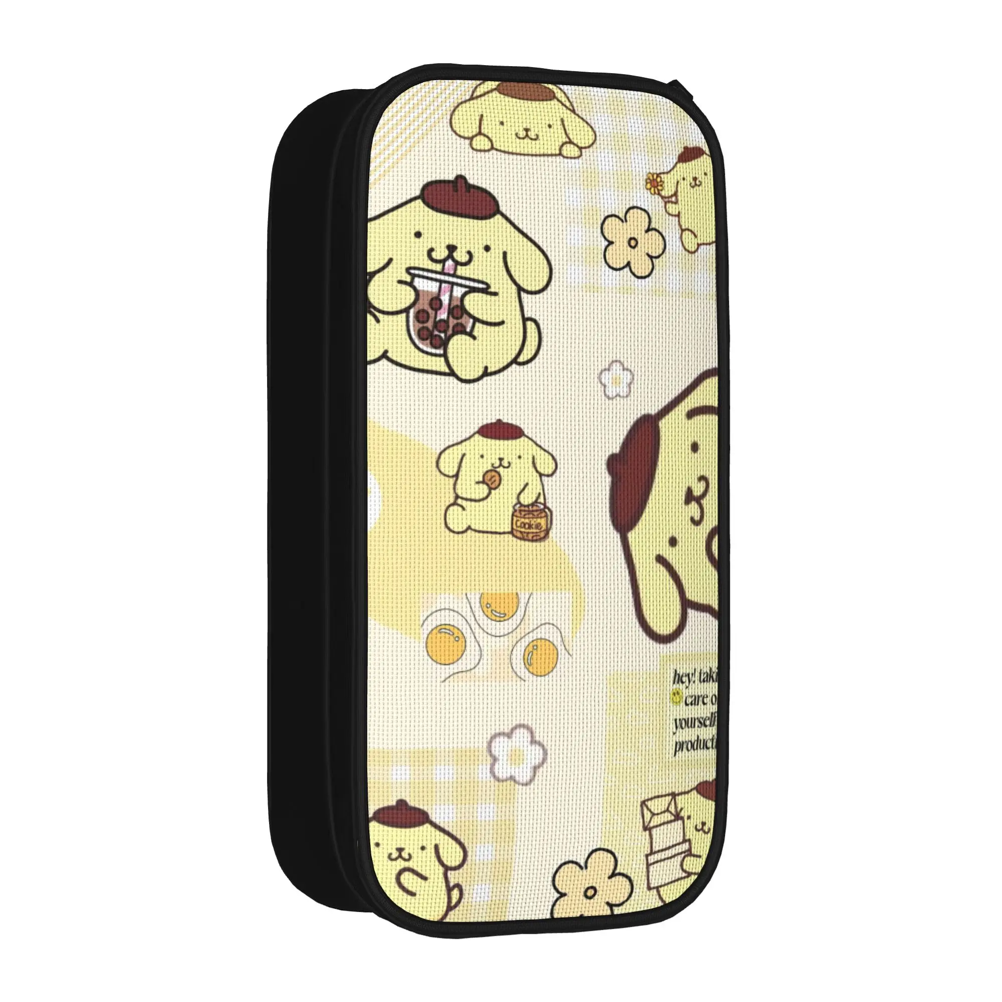 

Fun Pom Pom Purin Pencil Case Cute Cartoon Pencilcases Pen for Student Large Storage Bags School Supplies Gift Stationery