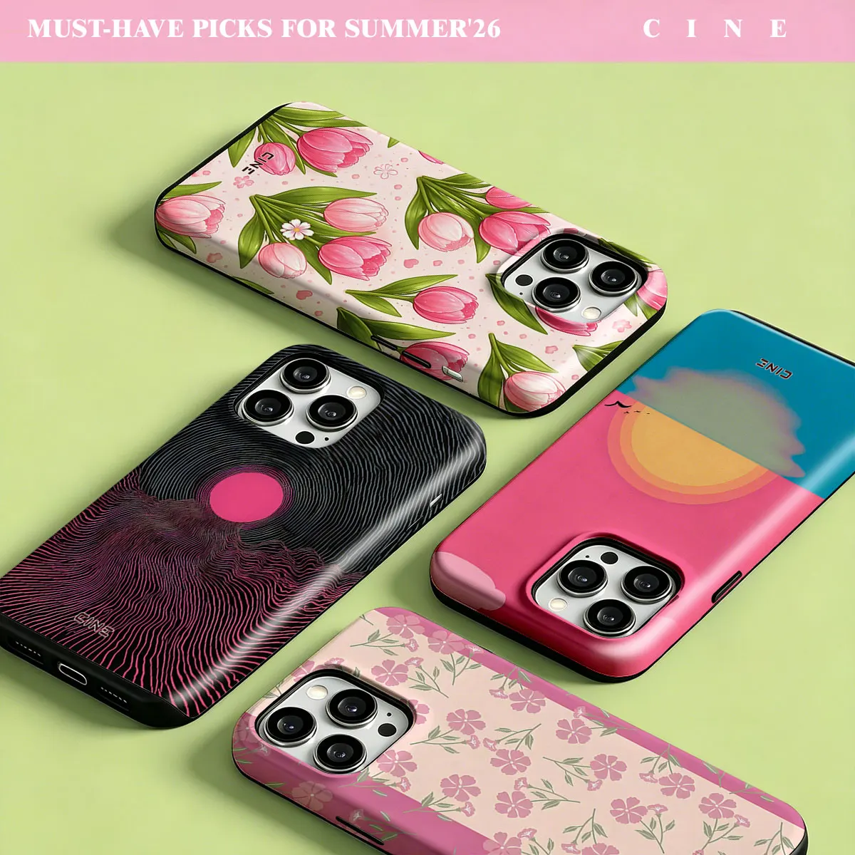 Rosa Gestreifte Blumen-Handyhülle für iPhone 18 17 16 15 14 13 12 Pro Max Plus Air Magnetische Doppelschicht-Rückabdeckung