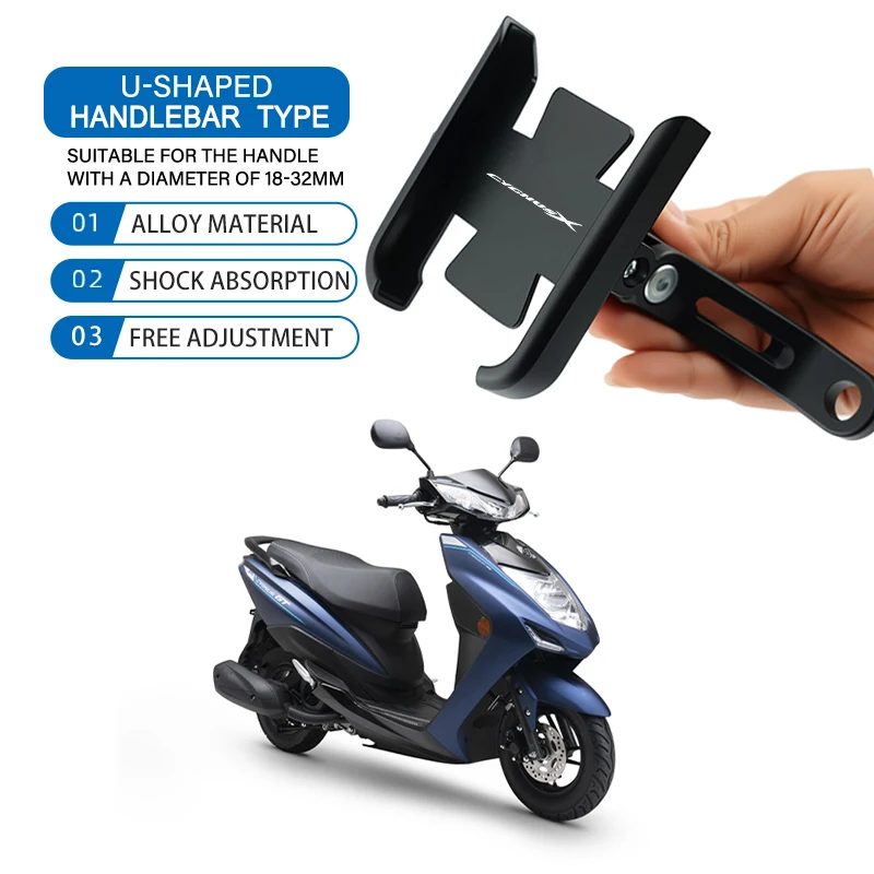 

Мотоциклетный держатель для телефона 360° ° Вращающийся кронштейн из алюминиевого сплава, крепление на руль для YAMAHA CYGNUSX 125 CYGNUS SMAX 155 BWS R125