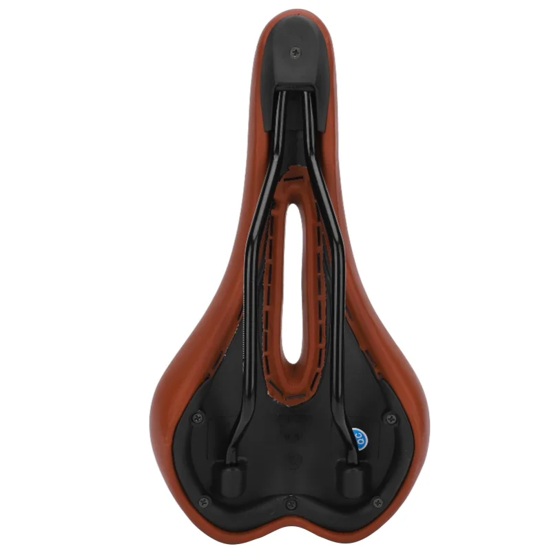 سرج الدراجة الجبلية، مقعد دراجة مجوف سميك، وسادة ناعمة مقاومة للصدمات لركوب الدراجات (بني) #4