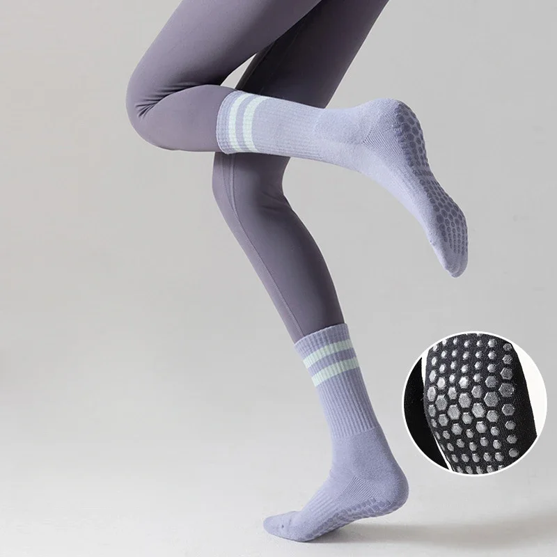 Chaussettes de Yoga en Silicone pour Femme, Non ALD Pilates, à Rayures, en Coton, Respirantes, pour Sols d'Nik, brev, dehors Professionnel