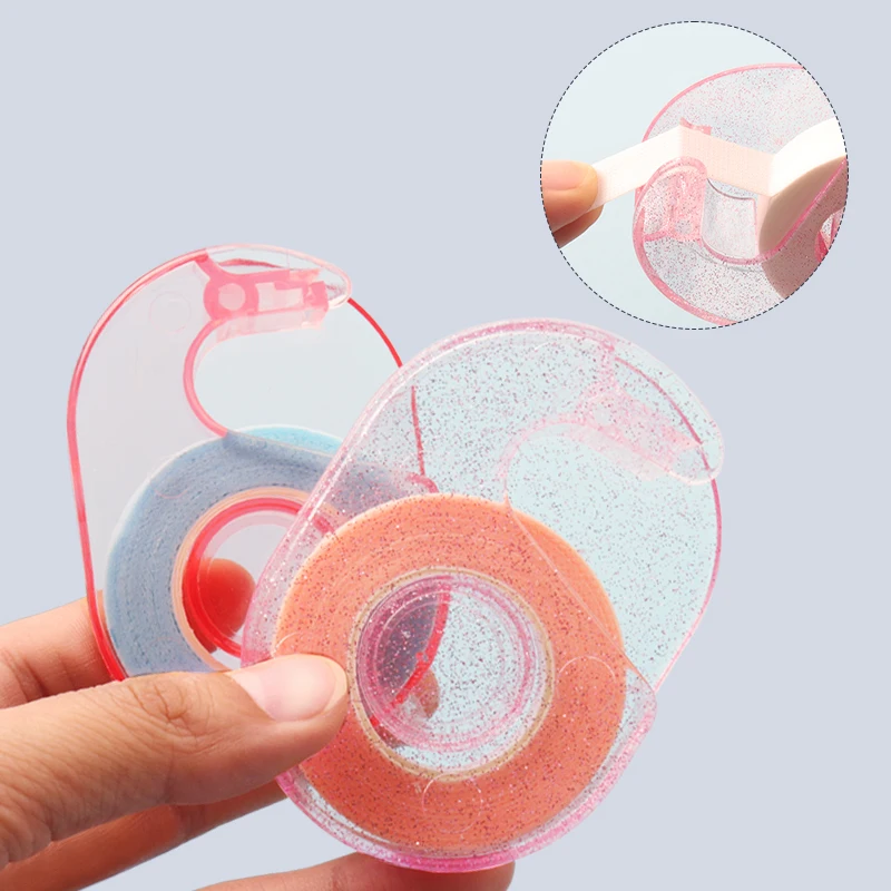 Tragbarer Mini-Wimpernband-Spender Transparenter Kunststoff Wimpernverlängerungsband-Schneider Kleiner Handlicher Band-Schneidegerät Schönheitswerkzeug