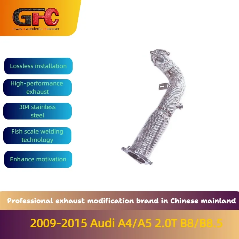 GFC sports exhaust brand for the 2009-2015 Audi A4/A5 2.0T B8/B8.5 catless downpipe