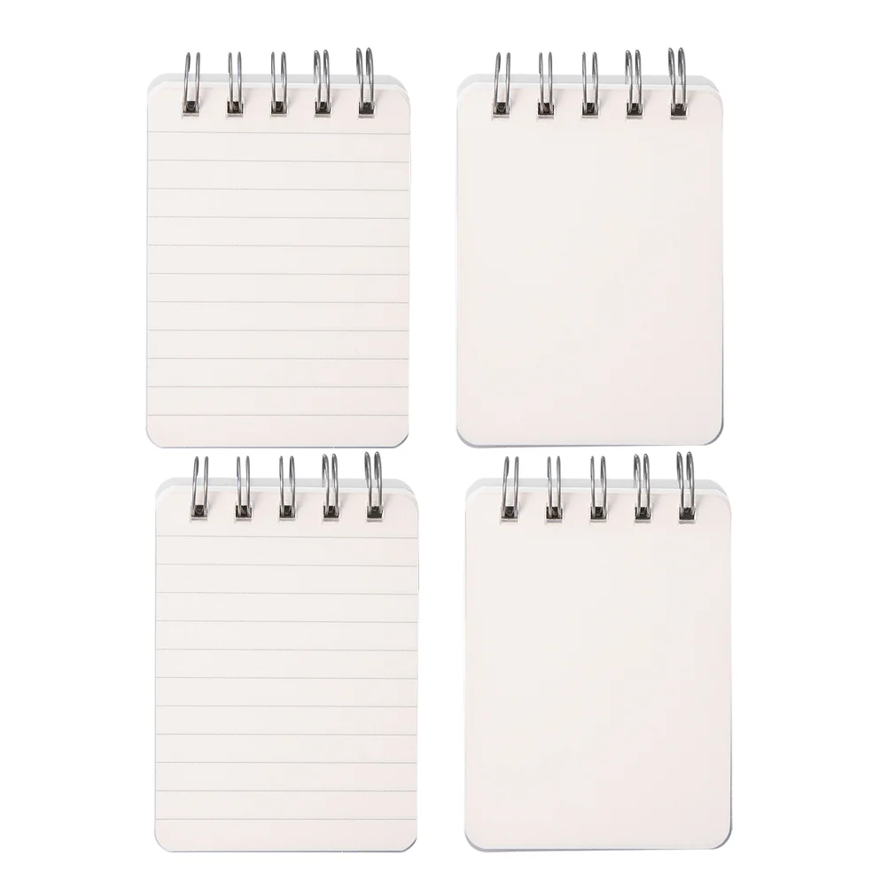 4 Pcs Mini Notebook Spiral Memo Pads Notepads Portable Loose Leaf Notebooks Iron Coil Small Office Writing Accessories