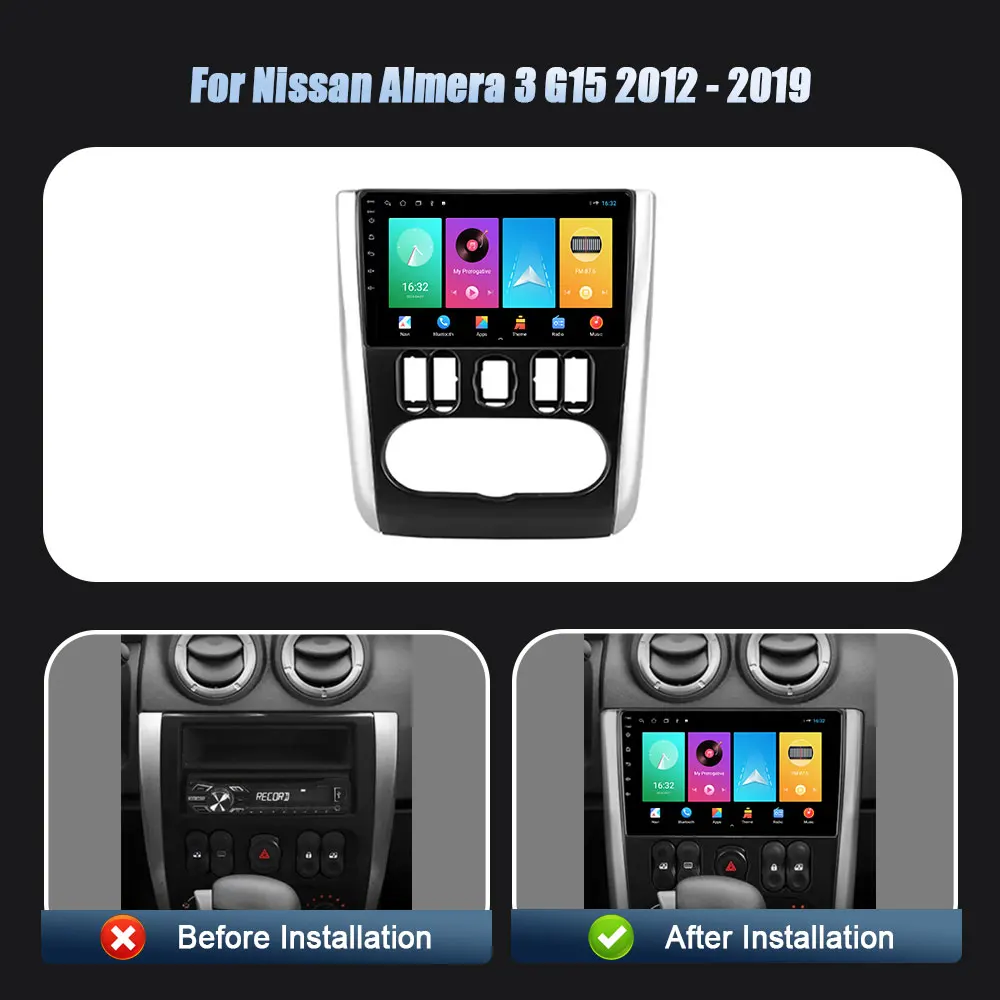 Android 14 For Nissan Almera 3 G15 2012-2019 WIFI Wireless Carplay Stereo Screen Car Radio Multimedia Navigation Player 4G 2DIN