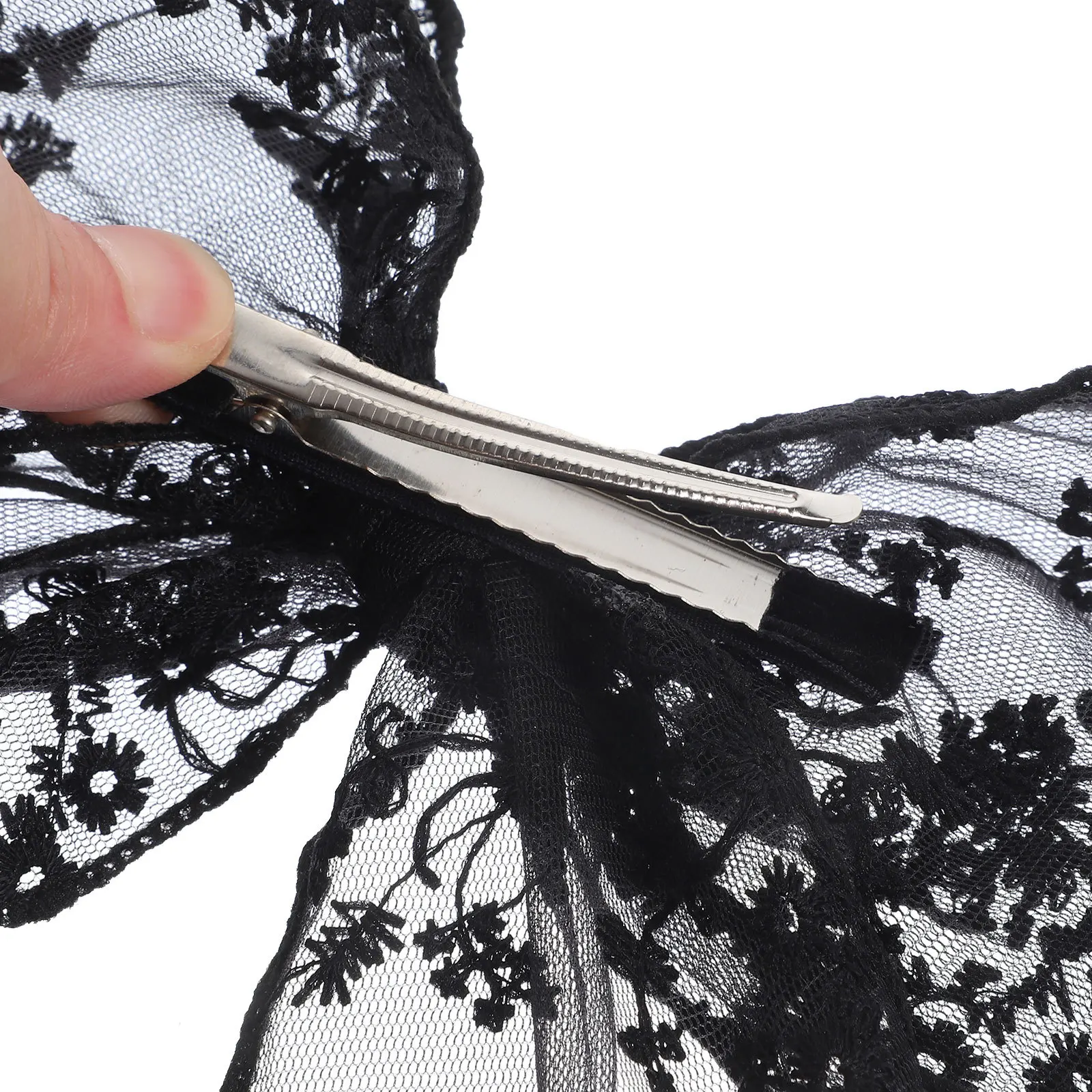 

2 шт., зажимы для банта, кружевные банты для волос для женщин и девочек, винтажные аксессуары для волос, большие зажимы для банта, легкие свадебные, выпускные, вечерние