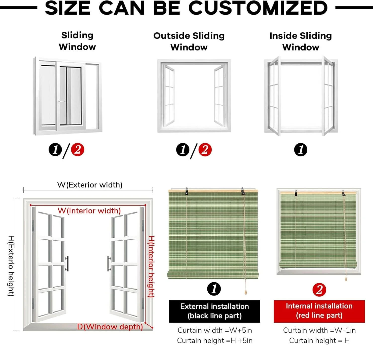 Bamboo Curtains with Lifter, Roller blind for Balcony, Tea Room, Garden, Outdoor, Wooden, Natural, Manual, Sunshade Blinds