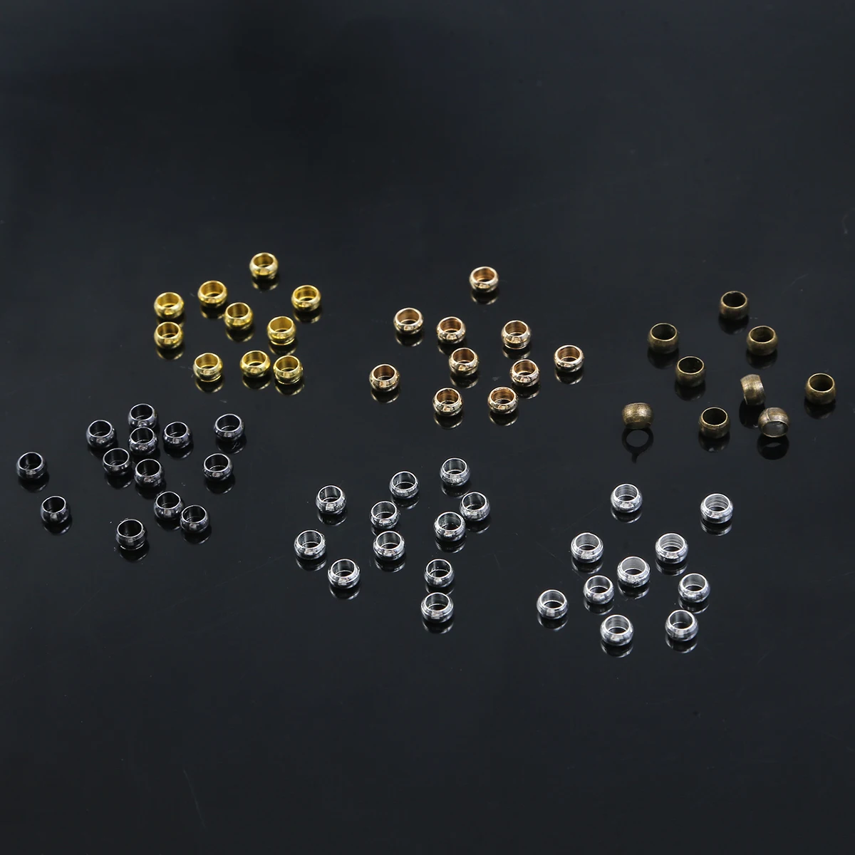 2mm 2g(100pcs) Rhodium Crimp End Clasp Beads Caps Jewelry Findings for DIY Fashion Charms Necklace Beads Bracelet Jewelry Making