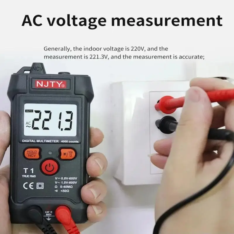 ~Smart Mini Digital Multimeter Tester RMS 4000 Counter Automatic Range Test Voltage Continuity Resistance NCV Household
