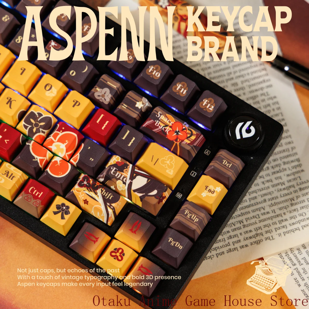 Genshin Impact Chiori Cartoon Keycaps Game Anime PBT Cherry Profile for Mechanical Keyboard Birthday Gift Xmas Cosplay