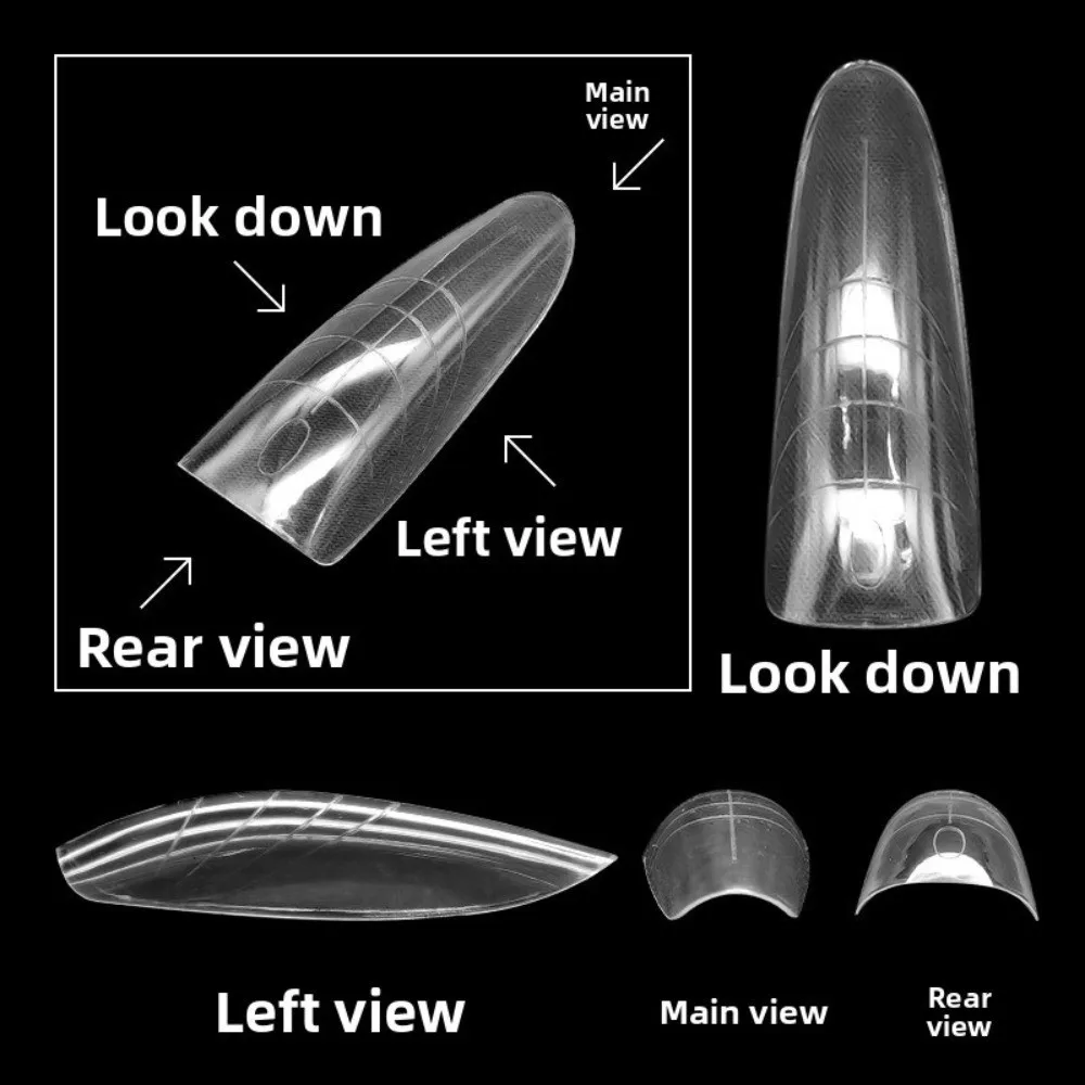 

120pcs/150pcs Square Sandwich Nail Forms Almond Shape No-Trace Double-Sided Fake Nails Ultra-Thin with Auxiliary Line